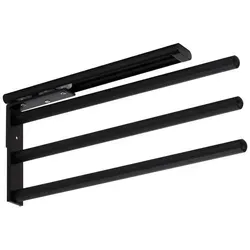 SOTECH Aluminium Handtuchhalter TED 3-armig schwarz matt - Robuster Teleskop-Handtuchhalter aus Aluminium, ideal für größere Handtücher. Ausziehbar und drehbar, passt perfekt in Bad oder Küche und spart Platz.