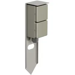 LEDSCOM Gartensteckdose Piwi - 2-fach Edelstahl mit Erdspieß - Lampen für außen, spritzwassergeschützt (IP44) und einfach zu installieren dank Erdspieß, ideal für flexible Nutzung im Garten.