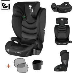 Tulano Joy 20 Kindersitz i-Size ECE R129/03 - Schwarz/Grau, 13-fach verstellbar - Der Tulano Joy 20 Kindersitz bietet höchste Sicherheit und Komfort für Kinder von 100 bis 150 cm. Mit 13-fach verstellbarer Kopfstütze und praktischem Zubehör ist er ideal für jede Autofahrt.