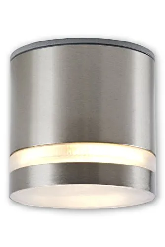 LICHT DISCOUNT LED Aufbauleuchte IP44 Edelstahl Badleuchte Badlampe 230 V - inkl. satiniertem GX53 LED Leuchtmittel 8,5 Watt warmweiss