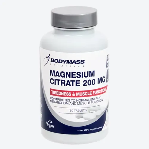 Bodymass Bodymass Magnesiumcitrat-Tabletten 200 MG 60 Stück 1 Kapseln, 60 er