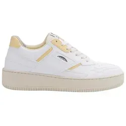 MoEa Sneaker Origin - Pineapple - Weiß/Gelb, Größe 38 - Nachhaltige Sneaker mit natürlicher Herstellung, die tierische Materialien und schädliche Chemikalien vermeiden. Ideal für umweltbewusste Fashion-Liebhaber, die Wert auf Stil und Ethik legen.