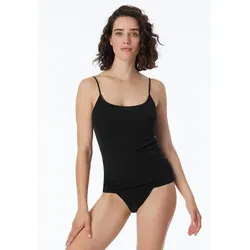 Schiesser Spaghettitop Luxury ohne störende Seitennähte, schmale Träger, extraflache Abschlüsse schwarz S (36)