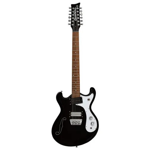 Danelectro 66-12 E-Gitarre 12-saitig Schwarz - Elegante 12-saitige E-Gitarre mit Palisander-Griffbrett und Ahorn-Hals. Ideal für kreative Musiker, die einen einzigartigen Klang suchen.