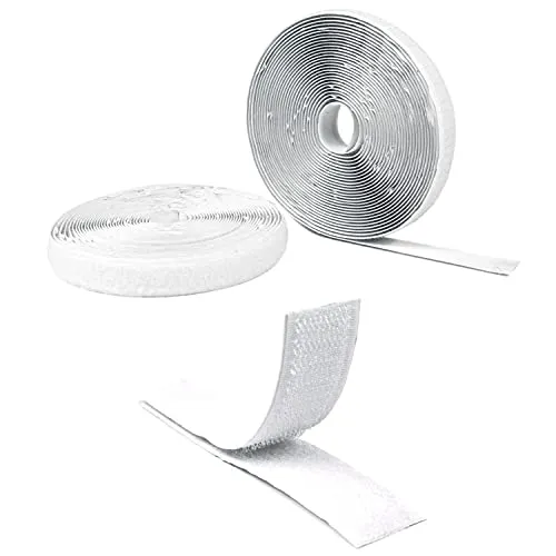 LEO's - 3m x 16mm Klettband selbstklebend extra stark doppelseitig (Flauschband weiß) - Selbstklebende Klettbänder Hakenband Klebepads Klett Band Klettverschlussband beidseitig in Industriequalität