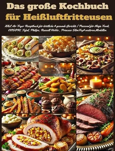 Das große Kochbuch für Heißluftfritteusen: XXL Air Fryer Rezeptbuch für köstliche & gesunde Gerichte | Passend für Ninja Foodi, COSORI, Tefal, Philips, Russell Hobbs , Princess SlimFry& weitere