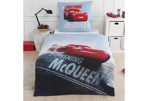 Disney's Cars Bettwäsche Set für Jungen - 2-teiliges Bettwäsche-Set mit coolem "Lightning McQueen" Design, aus 100% atmungsaktiver Baumwolle für höchsten Schlafkomfort im Kinderzimmer.