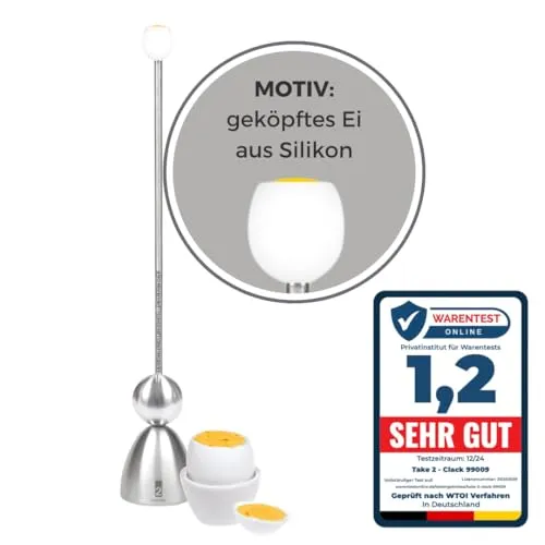 Take2 Germany Eierköpfer Sonderedition Frühstücksei - Eieröffner aus Edelstahl und Silikon, mit lustigem Frühstücksei-Motiv, perfekt für ein stilvolles Frühstückserlebnis.