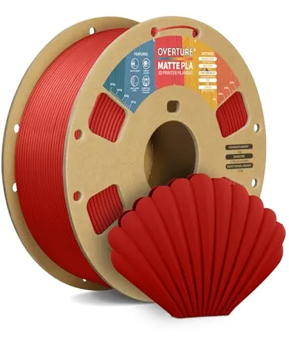 OVERTURE MATTE PLA Filament 1.75 mm, Matte PLA-Rolle, 1-kg-Spule (2,2 lbs), Maßgenauigkeit +/- 0,02 mm, für 3D-Drucker (Ziegelrot)
