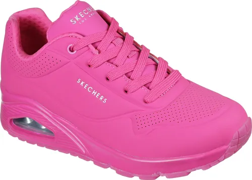 Skechers Damen Uno Night Shades Sneaker - Hot Pink Durabuck, 39 EU - Damen-Sneaker mit Air Cooled Memory Foam für ultimativen Komfort. Modisches Neon-Design und feuchtigkeitsableitendes Futter machen diesen Schuh zum perfekten Begleiter für aktive Tage.