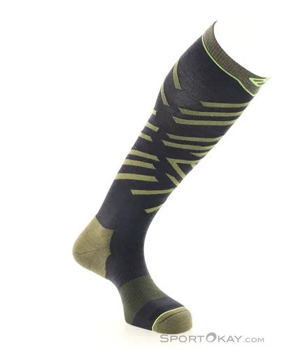 Ortovox Ski Tour Long Socks Men Dark Wild Herbs (45-47) - Funktionale Sportsocken mit Merinowolle, die durch leichte Kompression müde Füße revitalisieren und optimalen Sitz bieten. Ideal für Skitouren und intensiven Einsatz.