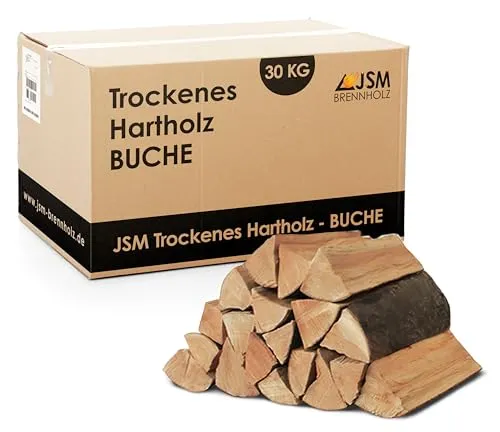 30kg Brennholz - 100% Buche, ofenfertig für Kamin und Grill - Premium Buchenholz, kammergetrocknet mit unter 20% Restfeuchte, ideal für Kaminöfen, Grills und Lagerfeuer. Sofort einsatzbereit und nachhaltig aus deutscher Forstwirtschaft.