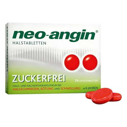 neo-angin Halstabletten zuckerfrei | Lutschtabletten bei Halsschmerzen & Halsentzündungen | Für Erwachsene & Schulkinder | 24 Stück