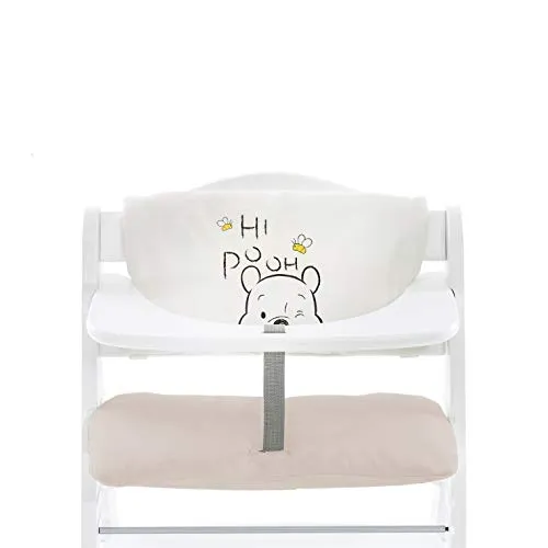 hauck Disney Sitzkissen Kompatibel mit Alpha+, Beta+ und Arketa Holzhochstuhl Highchair Pad Deluxe, Einfache Befestigung mit Klettverschluss, Maschinenwaschbar (Pooh Cuddles)