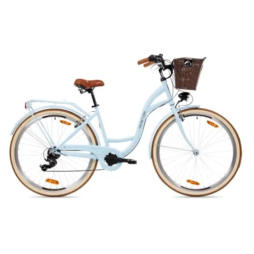 Goetze Mood 28 Zoll Damen Citybike - Retro-Citybike mit 18 Zoll Tiefeinsteiger Stahlrahmen, 7-Gang Kettenschaltung und doppelte V-Bremsen – ideal für Stadtfahrten und täglichen Einsatz.