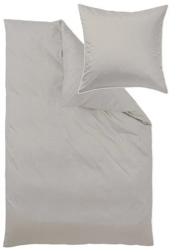 Curt Bauer Bettwäsche Mako-Brokat-Damast Arezzo birke 140 cm x 200 cm, Bettbezug Kopfkissenbezug Set kuschelig weich hochwertig