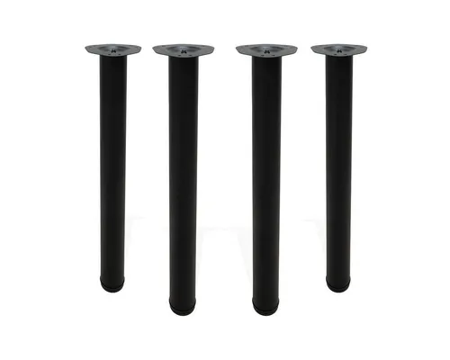 MS Beschläge Tischbein Tischfüße 710mm Schwarz matt - Set DIY Tischstütze, Ø 60mm Metall Esstischbein - höhenverstellbar