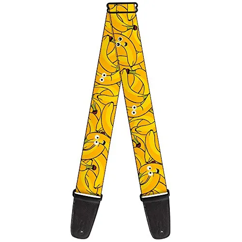 Buckle-Down GS-W32878 Gitarrengurt (5,1 cm breit) Bananas Stacked Cartoon Yellow