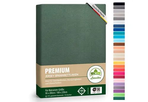leevitex® Spannbettlaken Spannbettlaken Premium Elasthan, Gummizug: rundum, blickdicht, Anti-Pilling, 97% Baumwolle, 3% Elasthan, 40 cm Steg
