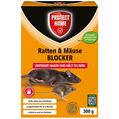 Protect Home Ratten & Mäuse Blocker 300 g - Abwehr- & Abschreckungsmittel, effektive Vertreibung von Ratten und Mäusen mit nachhaltiger Wirkung für ein schädlingsfreies Zuhause.