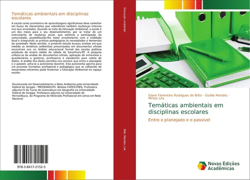 Temáticas ambientais em disciplinas escolares Giane Florentino Rodrigues de Brit