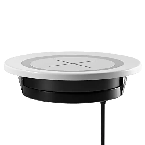Wireless Charger, JE Make IT Simple Fast Kabelloses Ladegerät Induktive Ladestation Einbau von Furniture Grommet, kompatibel mit iPhone14/14 Mini/14 Pro Max/SE2022/iPhone13,Galaxy Serie