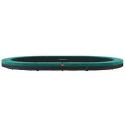 BERG Trampolin Grand Favorit Sports InGround 520 Green - Ovales Trampolin mit 520 x 345 cm Sprungfläche und nur 27 cm Höhe. Genießen Sie Sicherheit und Spaß beim Springen. Belastbar bis 120 kg, ideal für aktive Jugendliche.