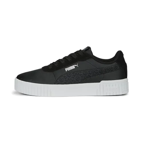 PUMA Women's Fashion Shoes CARINA 2.0 LASER CUT Trainers & Sneakers, PUMA BLACK-STRONG GRAY-PUMA SILVER, 38