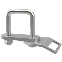SUPROD Schrauben-Set U-Bügelschraube M10 mit Klemmplatte, Zurröse und Stopmuttern verzinkt M10, LW=41, LH=65 mm