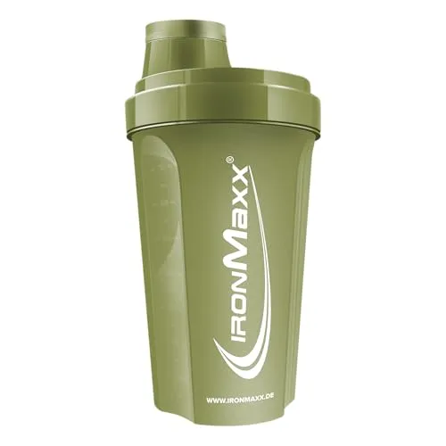 IronMaxx Eiweiß Shaker - 700ml Navy Green Blickdicht | Auslaufsicher, Spülmaschinengeeignet, BPA & DEHP-frei | Proteinshaker mit Drehverschluss, Sieb & Mess-Skala