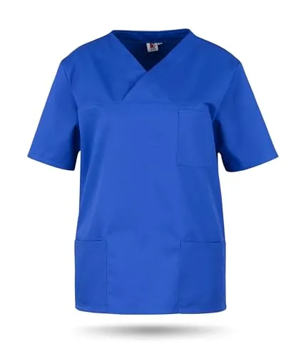 BEB Kasack Basic Unisex Medizinisches Schlupfhemd XXL, Kornblau - Medizinische Berufsbekleidung mit 2 praktischen Seitentaschen für Arbeitsutensilien, angenehm leicht und pflegeleicht, ideal für den anspruchsvollen Arbeitsalltag in Klinik und Praxis.