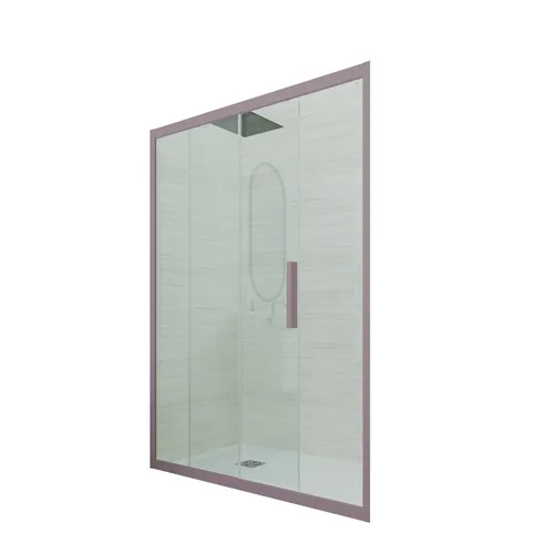 PORTA DOCCIA SCORREVOLE IN PVC KLARGLAS LAVENDEL 140 CM MOD. DECO - Elegante Duschabtrennung aus Klarglas und PVC in Lavendelfarbe, 140 cm breit und 200 cm hoch – ideal für stilvolle Badezimmergestaltungen.