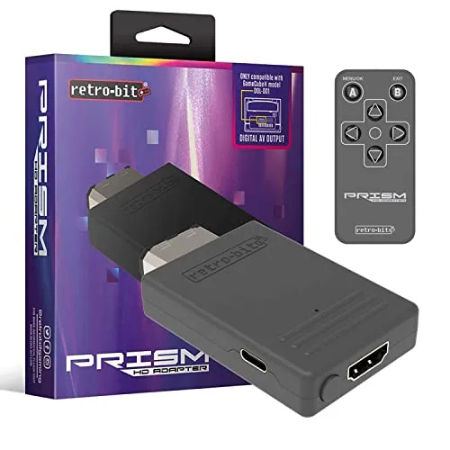 Retro-Bit Prism HDMI Adapter für Gamecube - Zubehör für GameCube mit benutzerdefinierbarem On-Screen-Display und USB-C®-Datenport für einfache Firmware-Updates.
