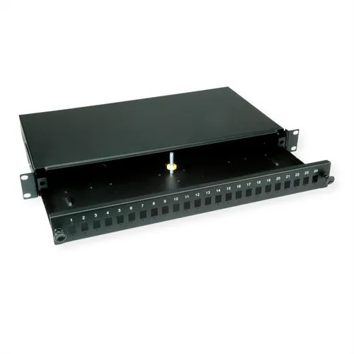 19"-Spleißbox leer 1 HE, ausziehbar, 24x SC SX / LC DX