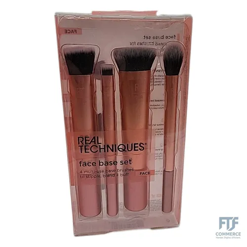 Real Techniques Face Base Makeup Brush Kit, For Concealer, Foundation, & Contour