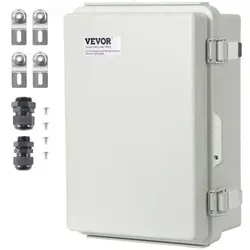 VEVOR Elektrischer Anschlusskasten 430 x 330 x 180 mm - Sonstige Elektroinstallationsartikel, robuster IP67 Schutz gegen Wasser und Staub, ideal für den Außenbereich mit einfachem Scharnierdeckel und Edelstahlverschluss.