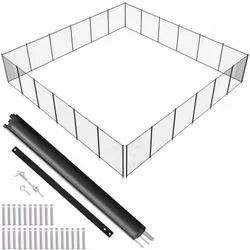 VEVOR Poolzaun 1,21 x 21,95 m - Abnehmbarer Kindersicherheitszaun für Pools - Babyschuhe - Robuster Poolzaun aus Edelstahl und Aluminium mit abnehmbarem Design für einfache Installation und sicheren Schutz für Kinder.