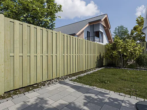 Sichtschutzzaun Kiefer grün - Windschutz für Garten - Sicht-, Wind- & Lärmschutzwände: Robuster Holz-Zaun aus Kiefer, ideal für mehr Privatsphäre und Schutz im Garten.