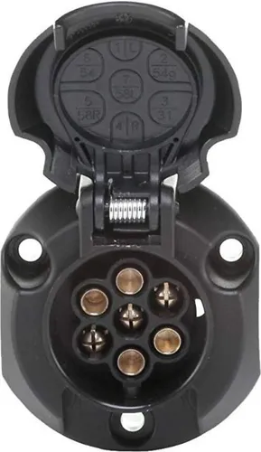 Steckdose 7-polig 12V 16A mit Deckel