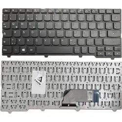 DEUTSCHE-Tastatur Schwarz Ohne Rahmen kompatibel für Lenovo IdeaPad 100S-11IBY 80R2 - Schwarz