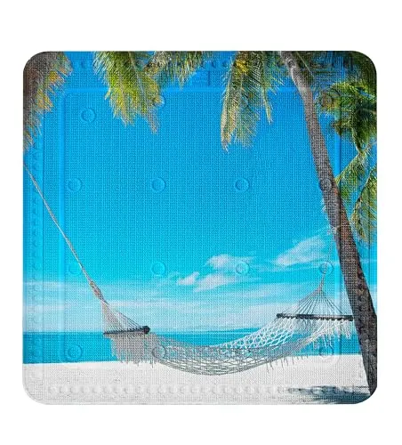 Kleine Wolke Duscheinlage Bahamas - Rutschhemmende Sicherheit für Ihr Bad - Duscheinlage aus PVC, 55x55 cm, mit rutschhemmender geriffelter Oberfläche und hochwertigen Saugnäpfen für sicheren Halt. Waschbar bei 40 Grad - praktisch und farbenfroh!