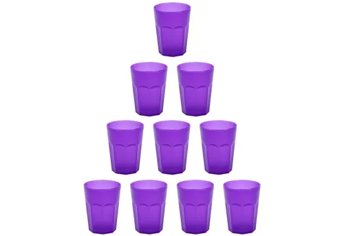 Engelland Becher Plastikbecher in modernen Neonfarben, Mehrweg, 10-tlg., Kunststoff, spülmaschinengeeignet, bruchfest, wiederverwendbar, 250 ml, 0,25 Liter