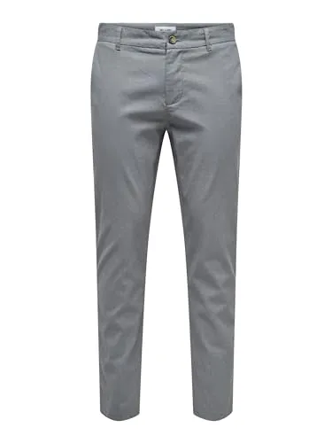 ONLY & SONS Herren Onsmark Pete Slim Dobby 0058 Pant Noos Chinohose, Grey Pinstripe, 31W / 32L EU