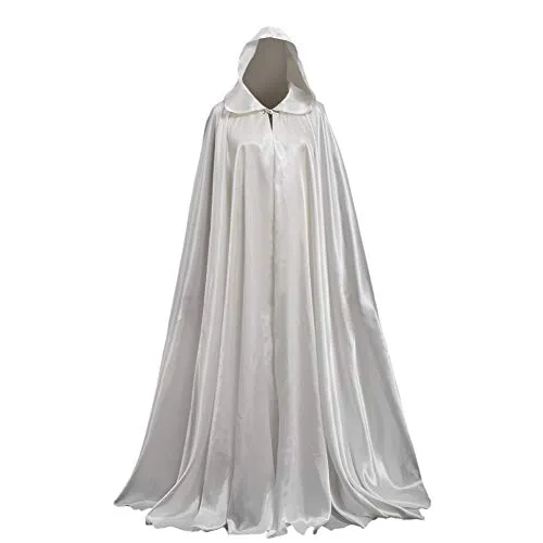 GRACEART Damen Cape Umhang Mit Kapuze Mittelalter Mantel Lang Halloween kostüm Für Hochzeit Braut Abendkleid Brautkleid