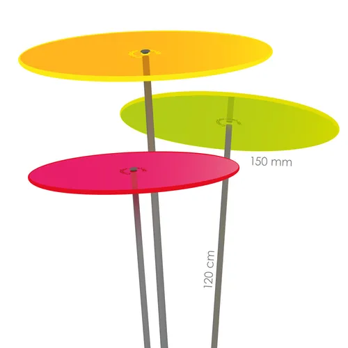 Cazador del Sol ® Medio | 3 Stück Sonnenfänger-Scheiben bunt 1,20 Meter - Bunte Sonnenfänger aus hochwertigem Kunststoff, ideal für die Dekoration und Schaffung von Lichtspielen im Garten oder zu Hause.