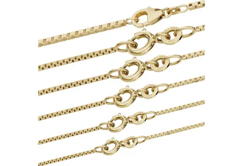 HOPLO Goldkette Venezianerkette 36cm - 333-8 Karat Gold - Hochglanzpolierte Venezianerkette aus 333er Gold, ideal für Kinder mit einer Länge von 36 cm und einer Breite von 0,9 mm. Perfekt für jeden Anlass!