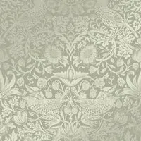 Graham & Brown Vliestapete - Strawberry Thief Fibrous Sage - Tapeten & Wandverkleidungen, elegante Floral-Vliestapete mit Metallic-Finish für einen charmanten Look und einfache Anbringung.