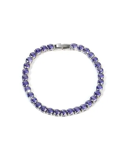 UNSHINEBAR Tennis Armband für Herren in verschiedenen Farben - Streetwear Iced Out Tennis Armband aus Edelstahl und 18K Gold - Wasserfestes Armband (Violett, 18)