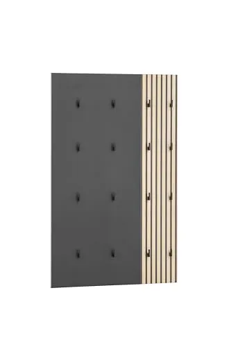 Schildmeyer Garderobenpaneel Alexa, 73 cm, Made in Germany - Garderobe mit 16 schwarzen Kleiderhaken und Akustikprint, fördert nachhaltige Waldwirtschaft durch FSC®-Zertifizierung, pflegeleicht und ideal für jeden Eingangsbereich.