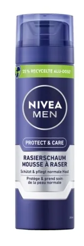 NIVEA MEN PROTECT & CARE Rasierschaum 200 ml - Haarentferner für eine sanfte Rasur, spendet Feuchtigkeit und schützt die Haut vor Irritationen.